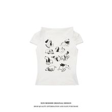 EON女装|2024夏季新品实拍美式复古辣妹印花短袖T恤
