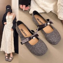 内增高法式平底小香风玛丽珍女鞋子外穿2025新款夏季晚风时尚单鞋