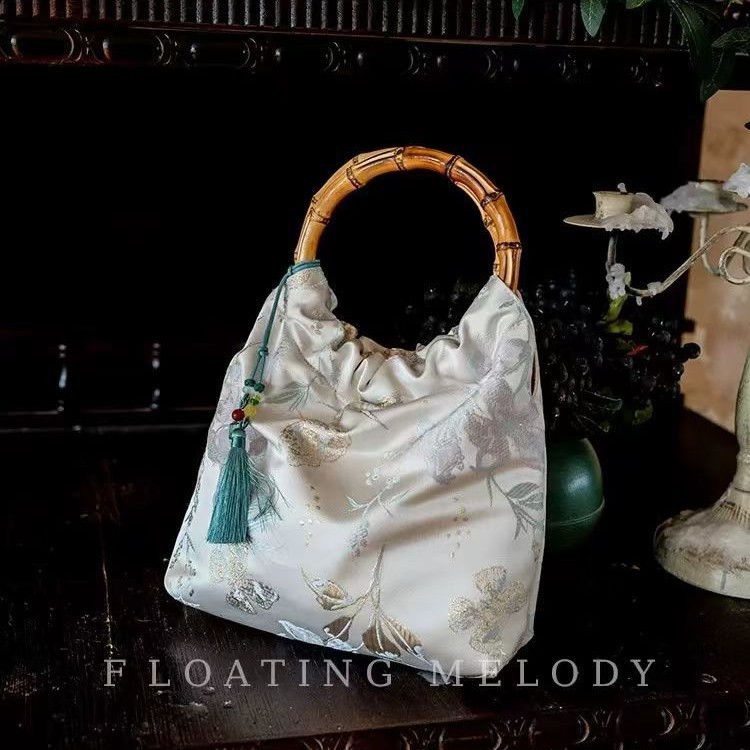 ニッチな西洋スタイルのゴールデンバタフライフラワーポータブル竹バッグ新中国風のFtlodyフローティングムーンオリジナルチャイナドレスバッグ|undefined