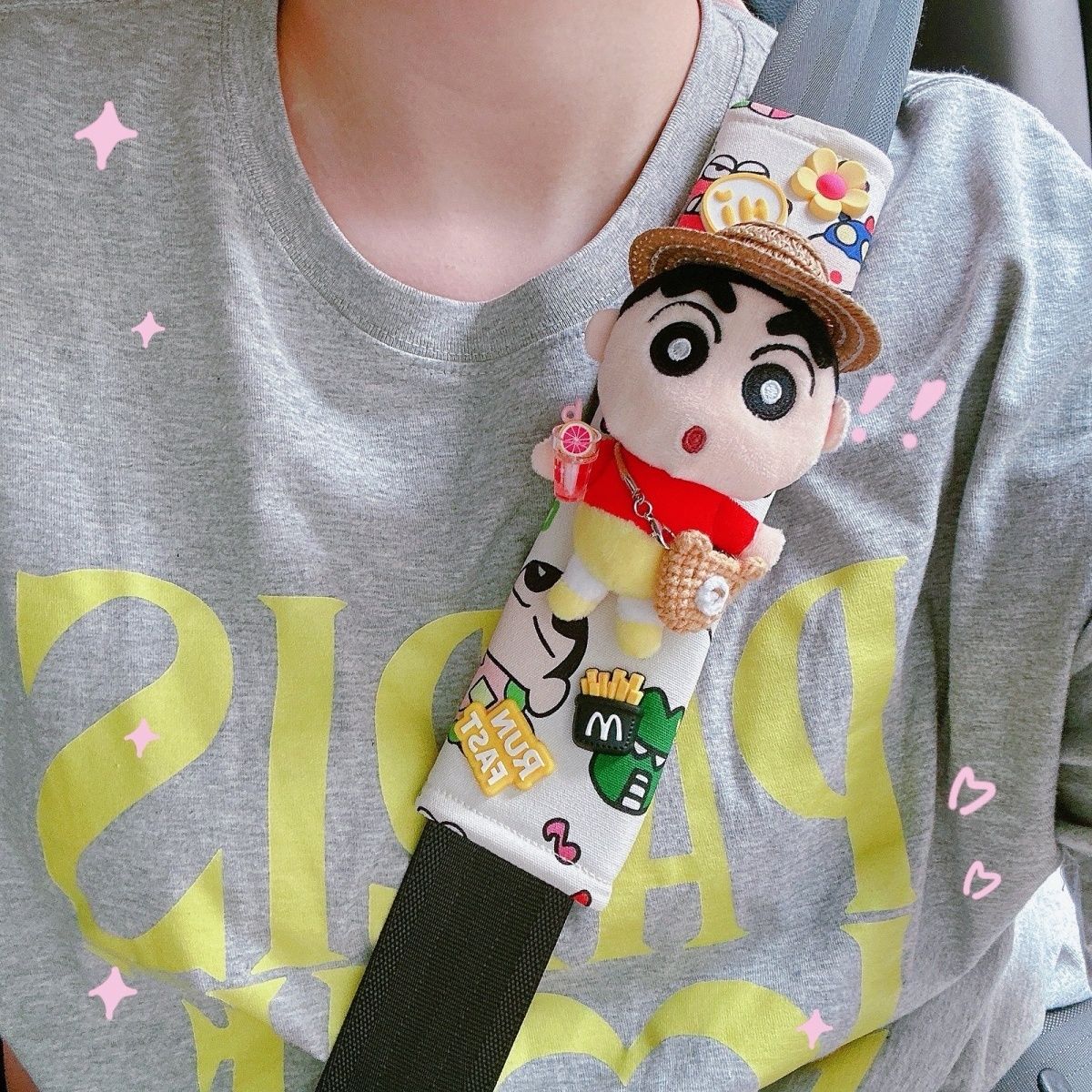 Crayon Shin-Chan Car Seatbelt Decoration Cute Cartoon Seatbelt Doll Car Seatbelt Shoulder Protector