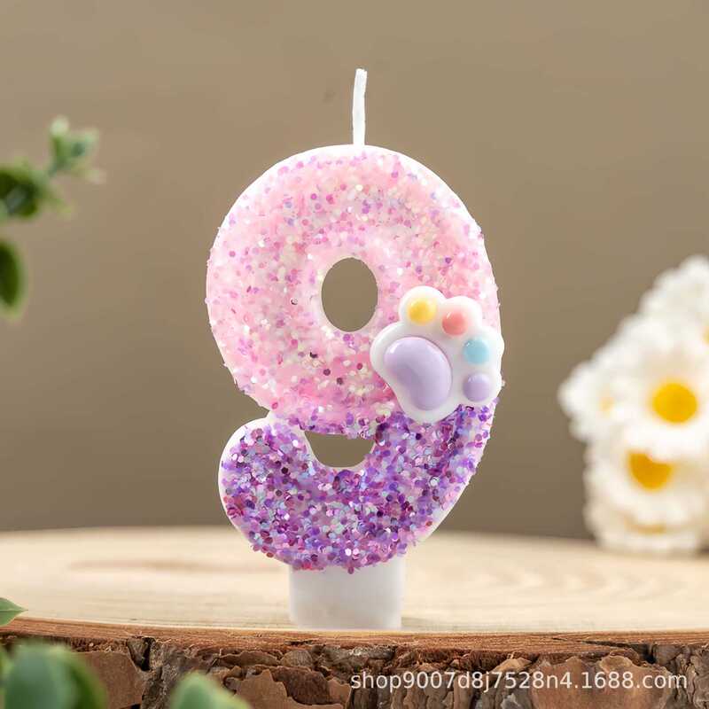 クロスボーダー Amazon temu クリエイティブ誕生日ケーキ DIY 1 歳の誕生日パーティーの装飾用の猫の爪デジタルキャンドル|undefined