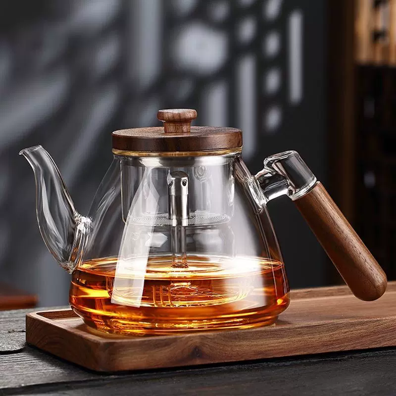 蒸煮一体茶壶高硼硅玻璃煮茶壶耐高温耐热煮茶壶家用加厚简约茶壶