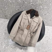 2025新款LP同款紫貂内胆水貂毛领皮草短款派克服棉服秋冬保暖外套