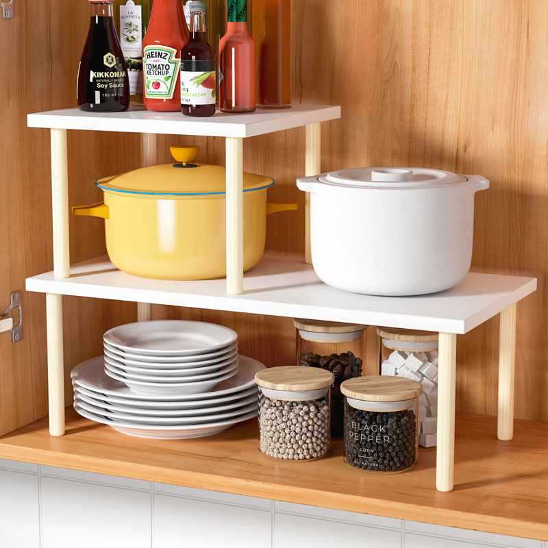 Wholesale Customizable Cabinet Tiered Rack Under-Sink Shelf Kitchen Dividers Shelf Separation Storage Double Layer