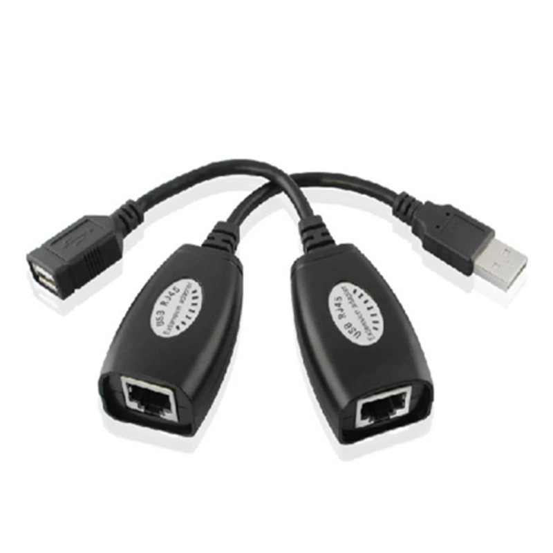 USB-удлинитель сигнала, усилитель линии, USB→сетевой кабель с разъёмом RJ45, до 50 м