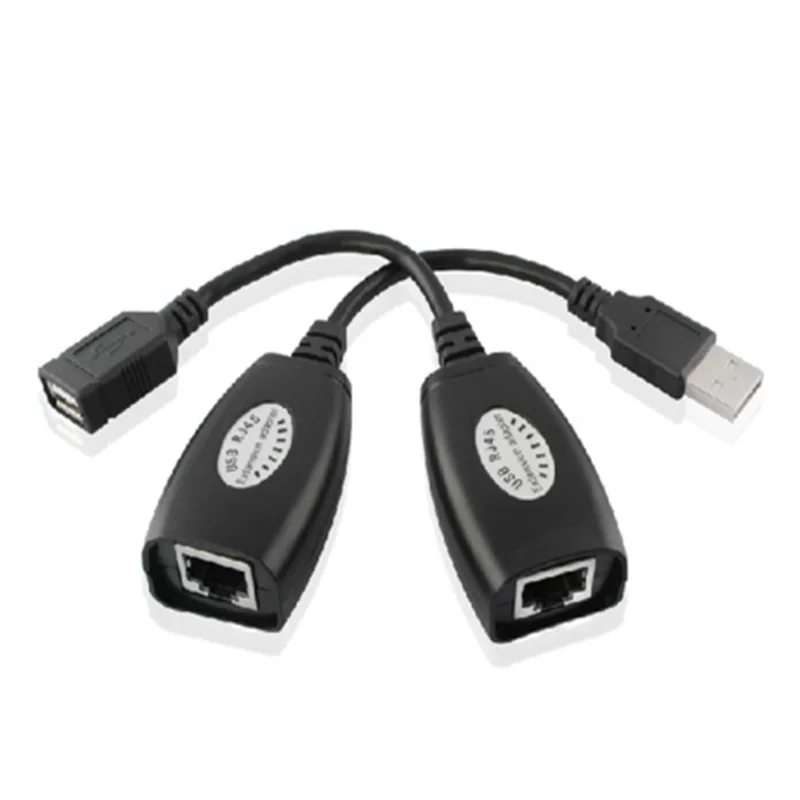 USB-удлинитель сигнала, усилитель линии, USB→сетевой кабель с разъёмом RJ45, до 50 м