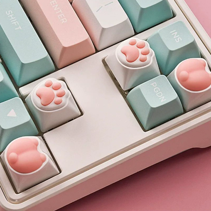 Keycap (Euler) Cat Paw & Butt Custom Mechanical Keycaps, PC + Silicone, Personalized