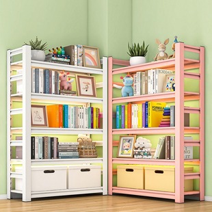 Iron Bookshelf Floor Multi-layer Storage Rack Living Room Bedroom Book Storage Rack Children's Bookcase Simple Bay Window Bookshelf