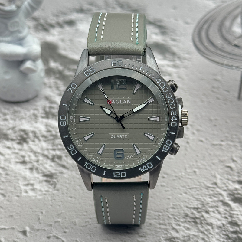 国境を越えた対外貿易の爆発的なファッショントレンドカジュアルビジネス石英時計男性ベルト針ボタン大文字盤腕時計卸売り