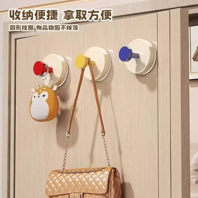 吸盘挂钩免打孔浴室门后挂衣挂毛巾强力承重多巴胺厨房无痕挂钩