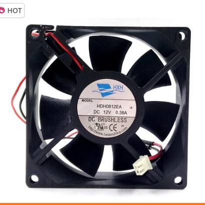 HXH HDH0812EA DC 12V 0.38A 80*80*25mm 8厘米高速散热风扇