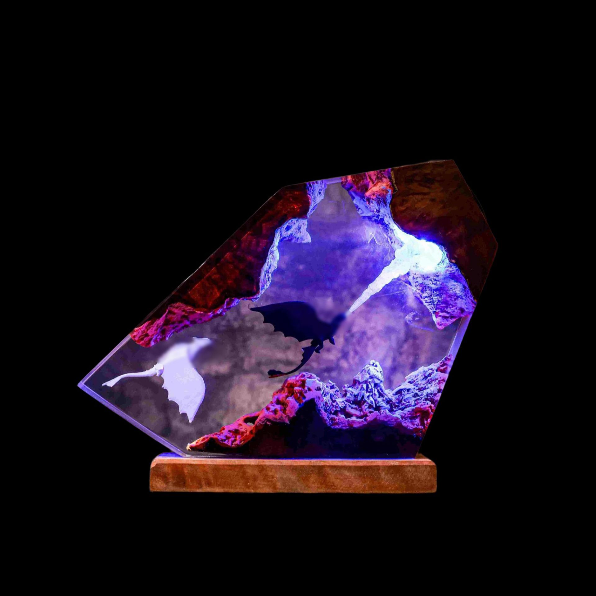 Nuevo chorro de fuego sin dientes HTTYD resina lámpara de noche LED luz epoxi de color una generación