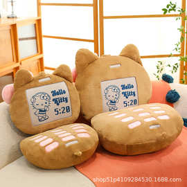 批发KT猫头坐垫靠垫翻盖手机造型懒人可爱毛绒榻榻米靠背卡通床头