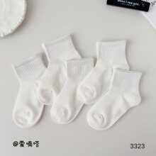 爱嘀嗒儿童袜子夏季小网白色束口净版男女还精梳棉1-15岁厂家批发