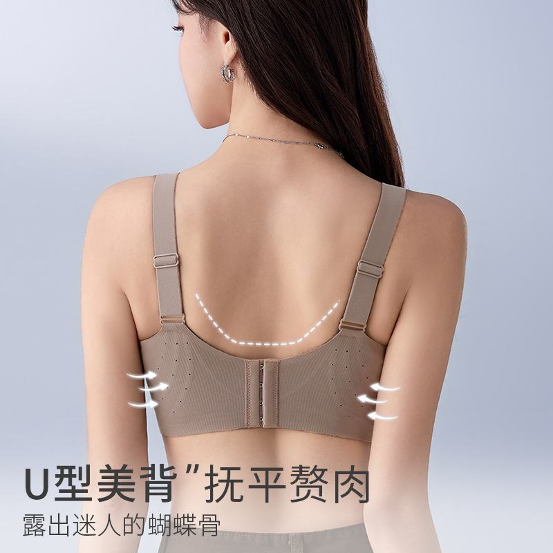 大きい胸を小さく見せる女性用下着、夏用薄型胸縮小プッシュアップ、副乳縮小、たるみ防止、大きいサイズのフルカップシームレスブラ|undefined