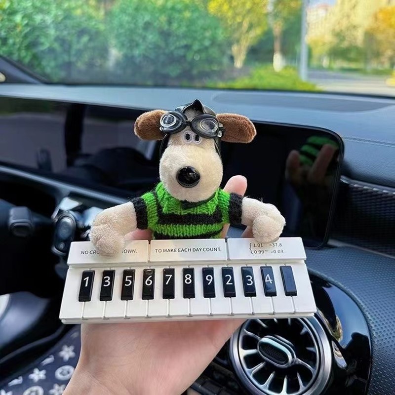Tarjeta de estacionamiento de piano de celebridades de Internet, placa de número de estacionamiento temporal, decoración de automóvil para niñas, tarjeta de estacionamiento, lindo perro de cabeza