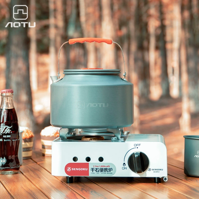 Открытый 2л чайник для приготовления чая Уличная портативная печь для пикника Алкоголь Маленький чайник Кемпинг Кипящая вода Кофейник