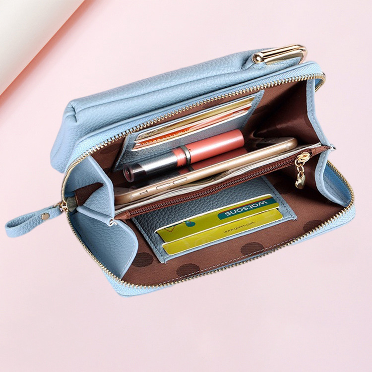 Bolso del teléfono móvil del patrón del lichi bolso del mensajero del hombro de las mujeres de la nueva manera de las mujeres bolso del teléfono móvil del color sólido del estilo coreano