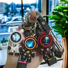 潮酷遨游星空兔钥匙扣pvc软胶钥匙链情侣包包立体公仔挂件批发