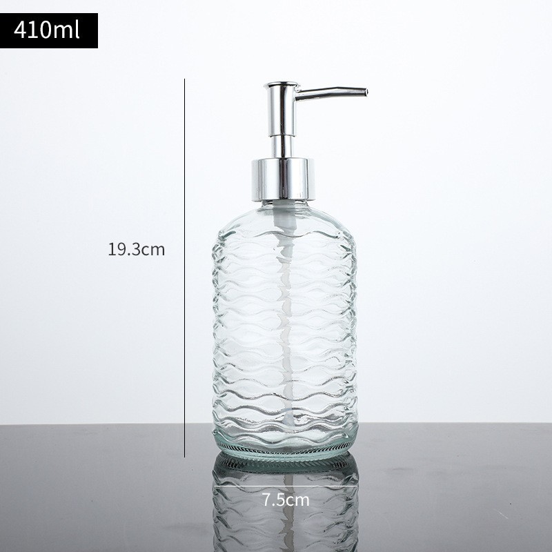 Botella de desinfectante de manos de presión botella de champú de baño doméstico botella de agua de gel de baño botella de cristal embalaje de loción vacía botella duradera
