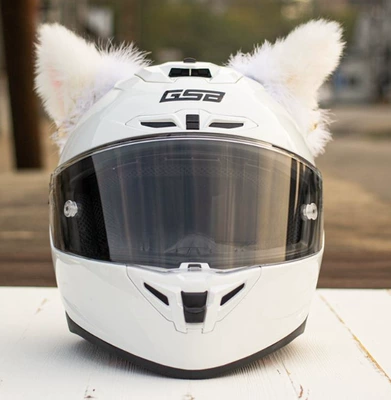 man, Motosiklet dəbilqələri - free-size-white-cat-ears