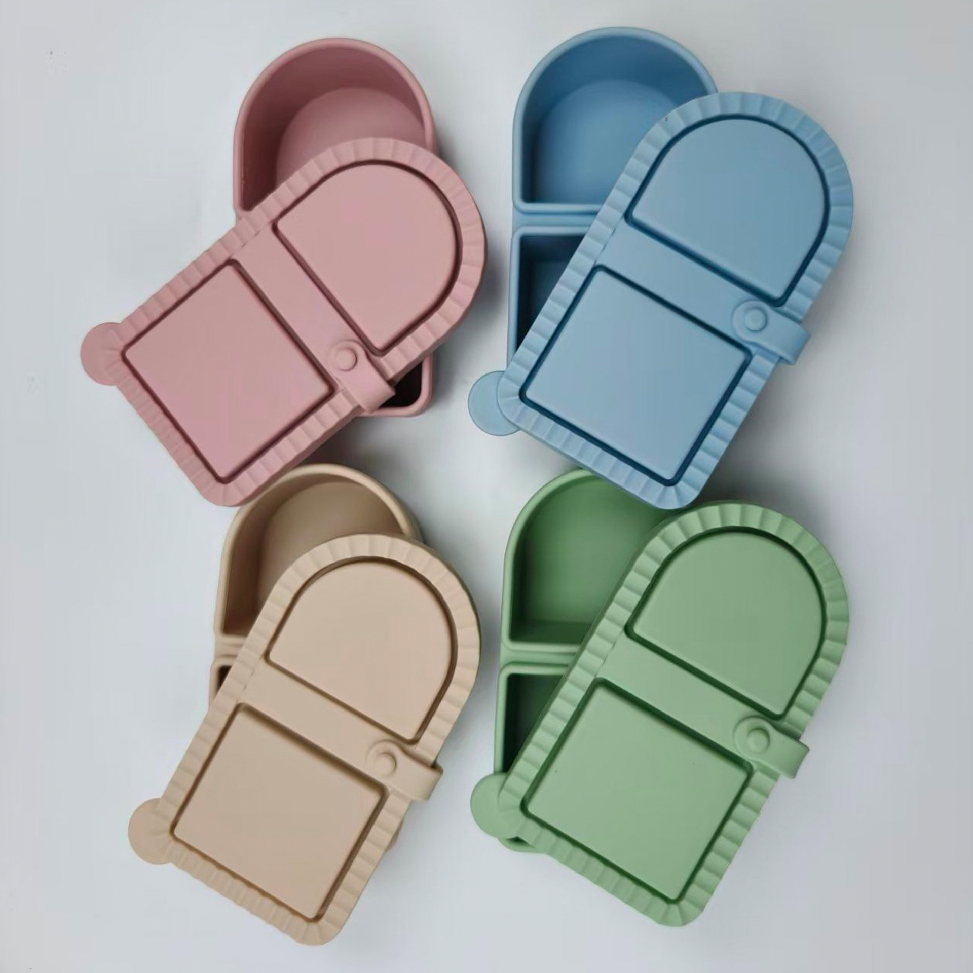 Caja de bocadillos de silicona puede ser calentada por microondas caja de comidas de bento contenedor de bocadillos frutas conservantes caja de salsa