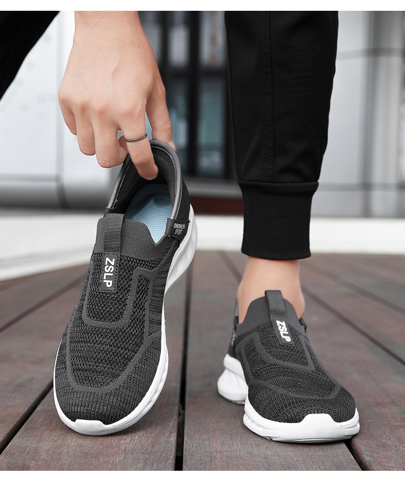 Cross-border Bestseller Lightweight Slip-on Walking Single Sports Shoes, Breathable Mesh Loafers For Middle-aged And_vogvips.com