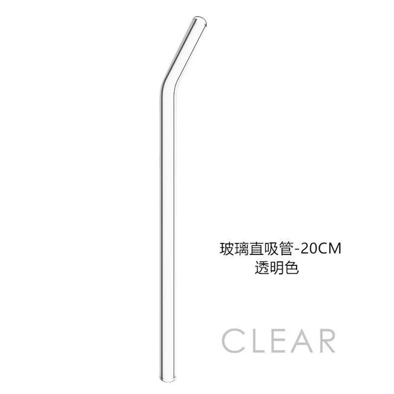 Combinación de paja de vidrio transparente resistente al frío y al calor no desechable jugo de leche paja de leche té conjunto de tubería de bebida transparente