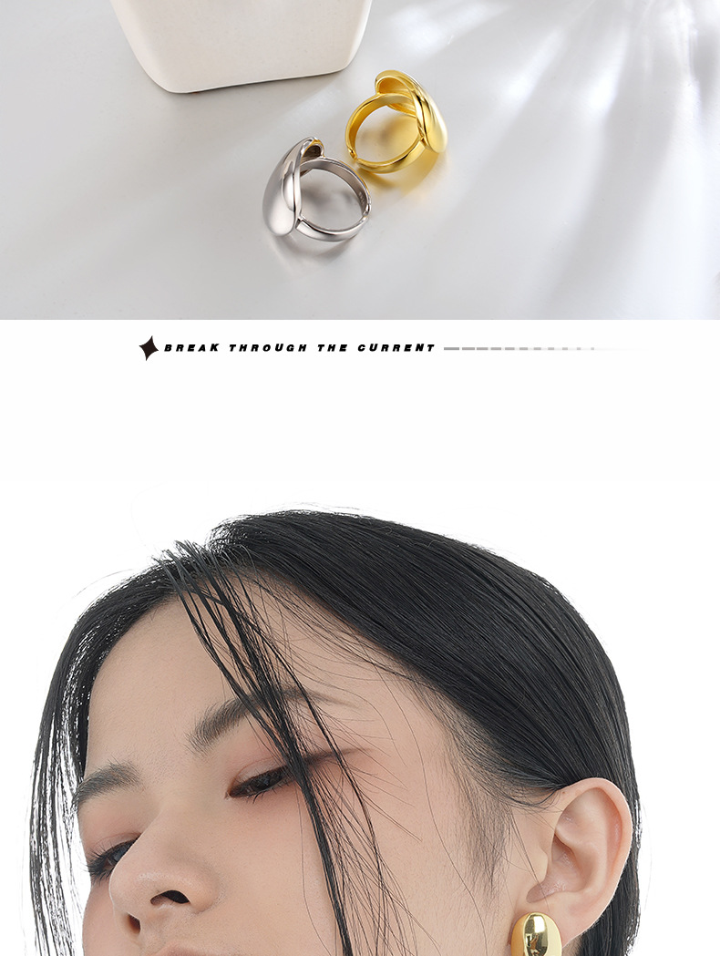 Fashion Geometric Sterling Silver Plating Open Ring 1 Piece