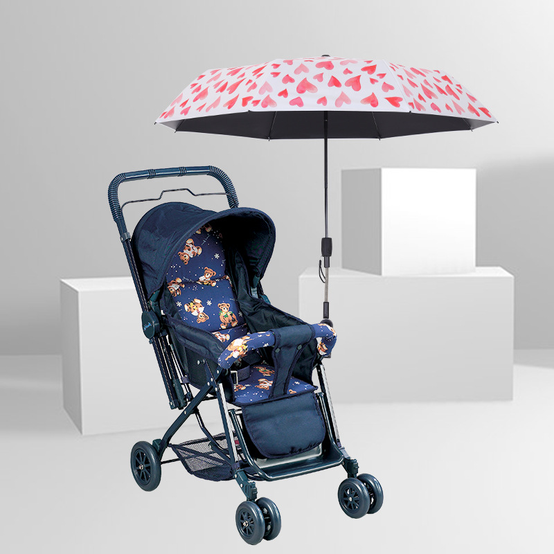 Fold Vinyl sunshade Bassinet umbrella ultraviolet-proof baby garden cart Baby Dual use fold Parasol wholesale