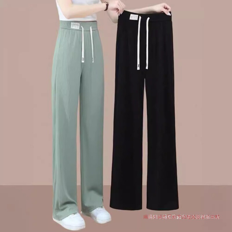 Southeast Asian Wide-Leg Pants for Women 2025 New Casual Versatile Slimming Petite Drape High-Waisted Sports Straight Pants Southeast Asian Wide-Leg Pants for Women 2025 New Casual Versatile Slimming Petite Drape High-Waisted Sports Straight Pants