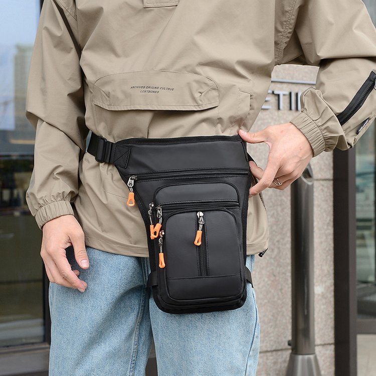 Bolso de cintura bolso de mensajero multifuncional para hombres nuevo bolso de pecho de nicho simple personalidad de la moda bolso de pierna fresco de moda fábrica al por mayor