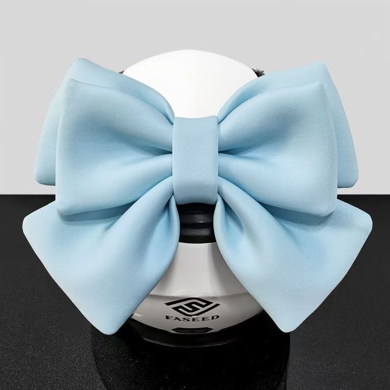 Motorcycle Helmet Bow Full-Face Helmet Rider Motorcycle Decoration Riding Electric Vehicle Summer Retro Bow Internet Celebrity