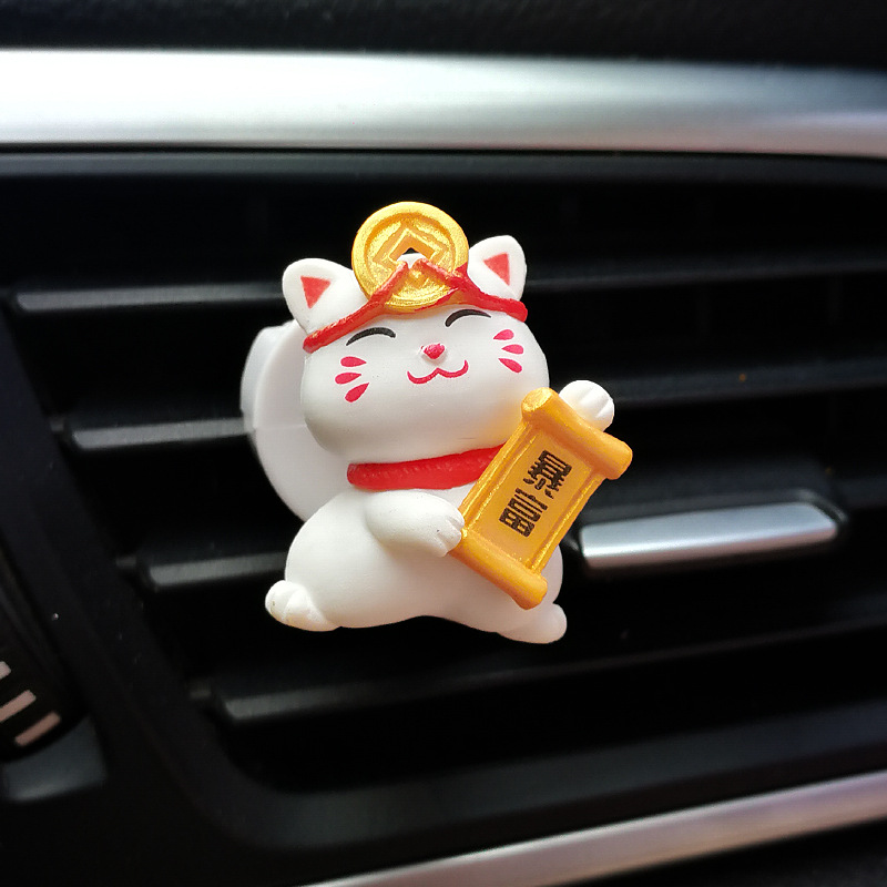 Aromaterapia de coche dibujos animados gato lindo coche salida de aire decoración aromaterapia coche ligero coche decoración de perfume coche