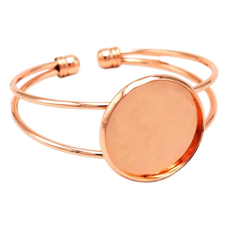 DIY Jewelry Material Accessories Bracelet Base Hanging Plated 6 Color Time Gem Patch 25mm Inverted Film Disc Adjustable