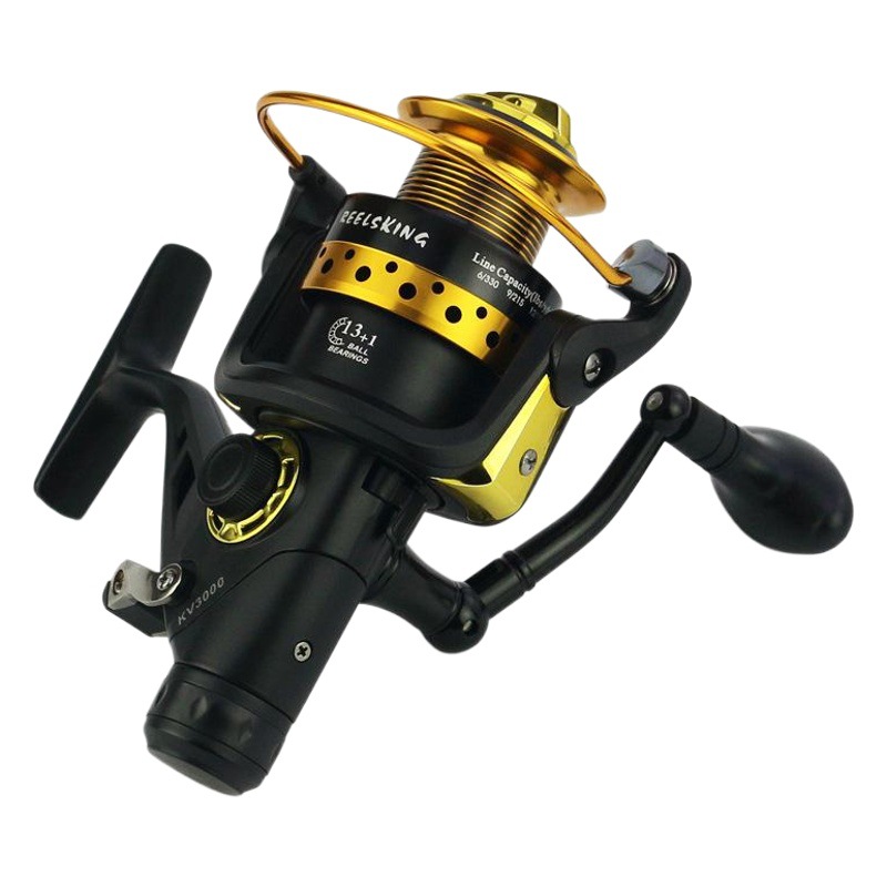 Carrete de pesca KV30-60 con doble freno y cabeza metálica – Para pesca de carpa y mar
