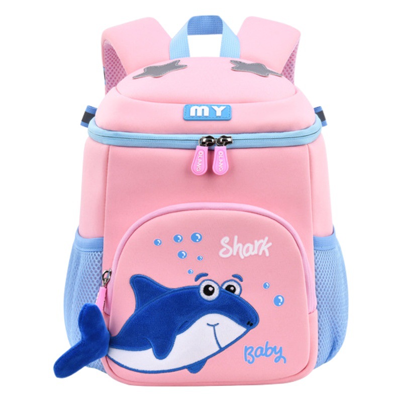 Aolang nuevo tiburón lindo kindergarten mochila protección de la columna vertebral alivio de la carga material de buceo niños mochila fábrica en stock ventas directas