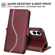 适用三星S25手机皮套 A07新款曲线拼接双色插卡钱包保护套A56磨砂