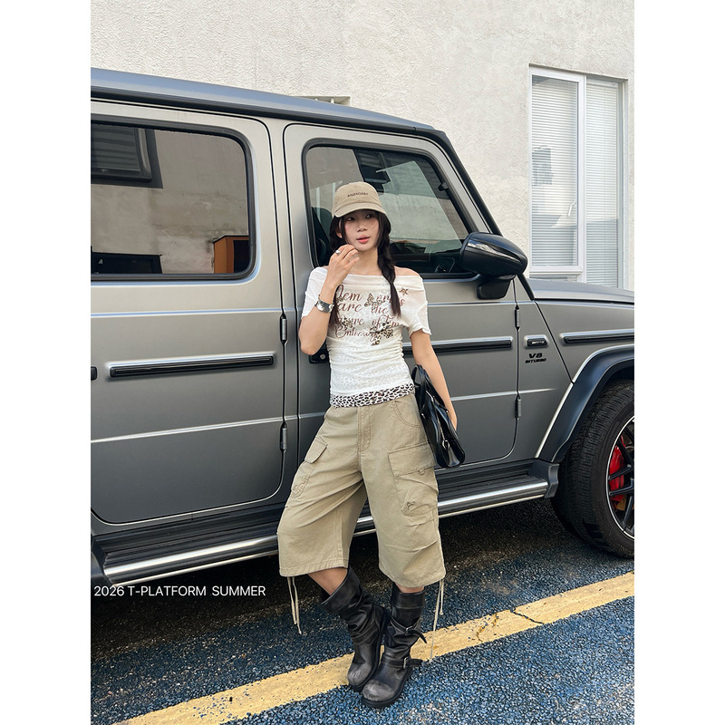 T-Platform Retro Three-Quarter Length Work Pants for Women, Summer Unisex Casual Pants 16538 [Special Offer, No Returns or Exchanges]