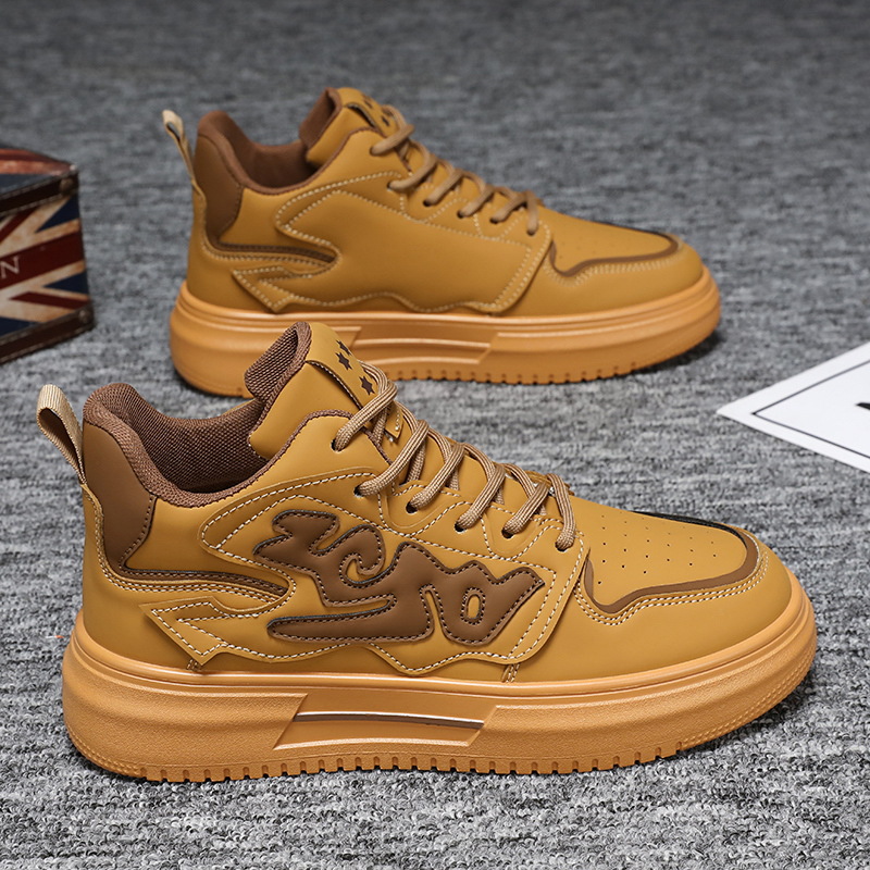 Scarpe sportive casual uomo mid top alla moda colore bianco_voghion.com