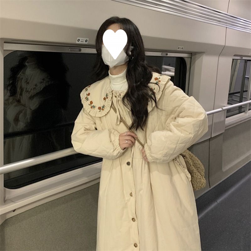 棉服女装大码反季清仓冬季棉袄韩版宽松胖mm300斤长款棉衣外套潮