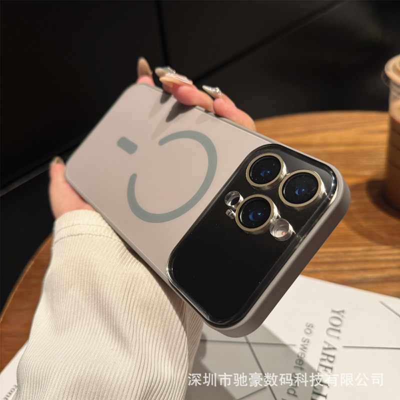 适用iPhone17promax大视窗磨砂磁吸手机壳苹果16镜头膜15防摔PC套|undefined