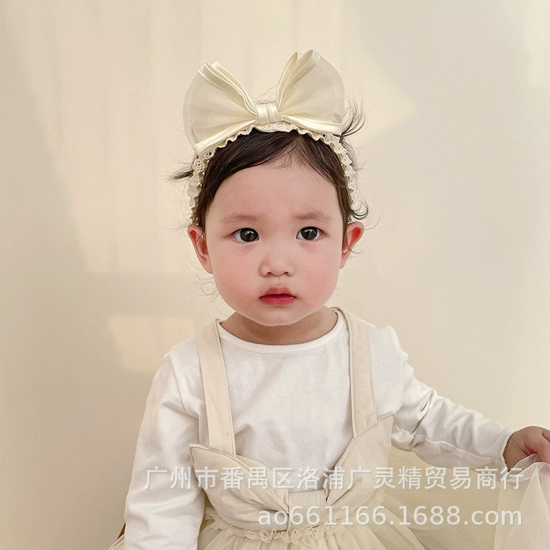 Корейская повязка для волос с бантом принцессы, Детская полнолуние, столетний банкет с цветком на голову, повязка для волос для маленьких девочек, повязка на голову, аксессуары для волос