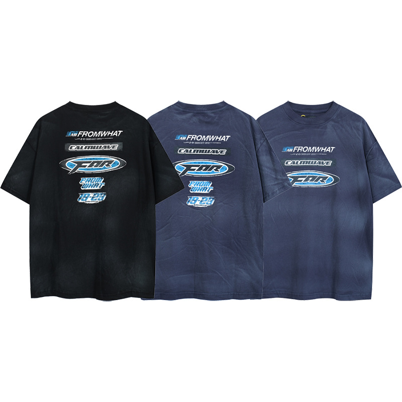 Cross-Border Street Fashion FAR.ARCHIVE apenado lema LOGO carta impresión hombres suelta casual manga corta Camiseta moda
