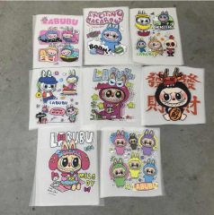 Labubu 漫画プリント熱転写バブルマット白インク熱転写熱転写ステッカー洗える既製衣類アクセサリー