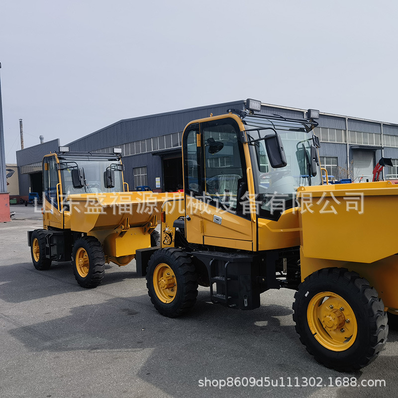 柴油大马力3吨四轮蹦蹦车 前卸式翻斗车 农用运料一吨翻