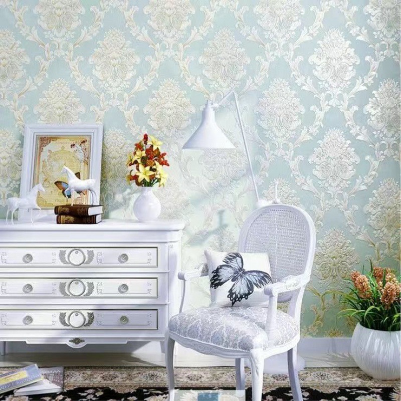 European style wallpaper thickening Broken flowers Non-woven fabric wallpaper three-dimensional Countryside Big flower Warm a living room bedroom autohesion On behalf of