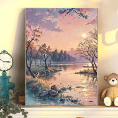 古風山水デジタル油絵diy手作り塗り絵癒しストレス解消子供誕生日プレゼント