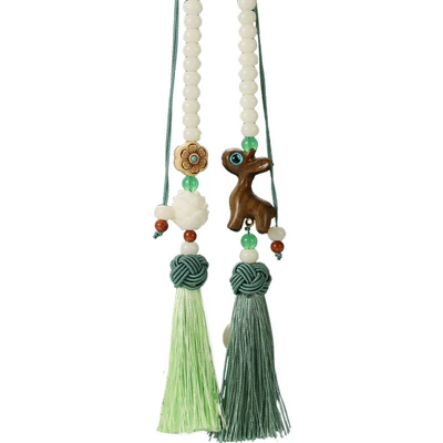 Atmospheric Internet Red White Jade Bodhi — Car hanging