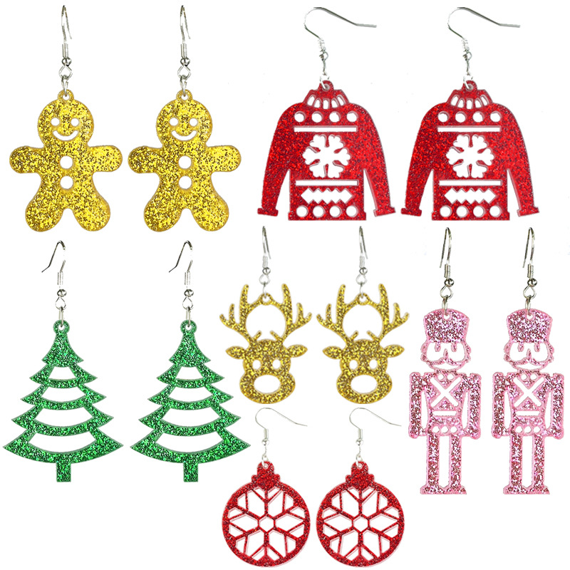 Christmas acrylic shiny earrings